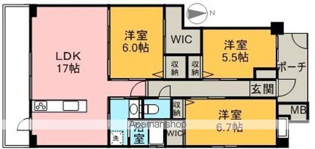 田所ヒルズ(3LDK/5階)の間取り写真
