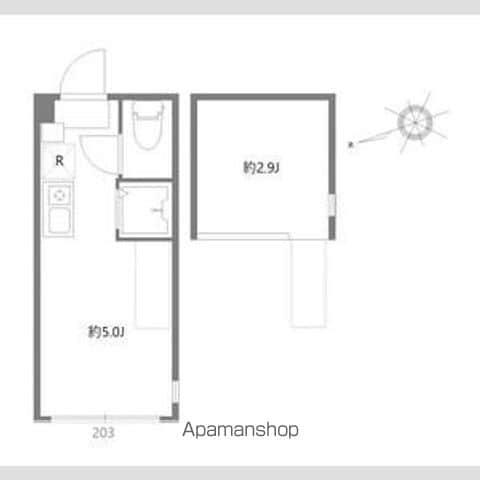 ハーモニーテラス西荻南(ワンルーム/2階)の間取り写真
