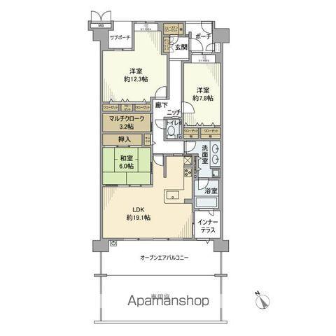 マーキスガーデン和泉中央迎陽館(3LDK/1階)の間取り写真
