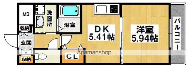 中之町西TKハイツ(1DK/2階)の間取り写真