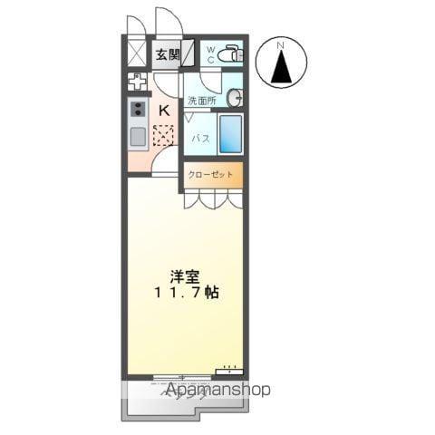 ユートピア(1K/1階)の間取り写真