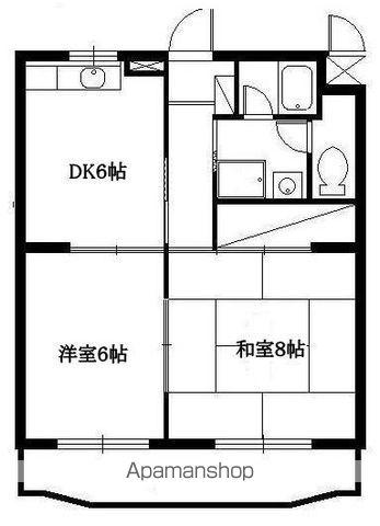 ロイヤルマルトウII(2DK/1階)の間取り写真