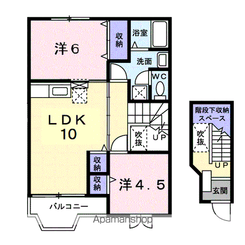 メゾンスズキ(2LDK/2階)の間取り写真