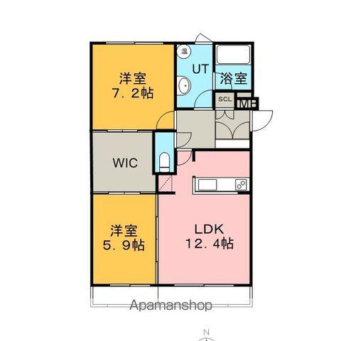 ラフィナート恵庭末広(2LDK/3階)の間取り写真