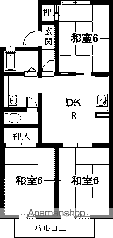 メゾン プレフェーレ(3DK/1階)の間取り写真