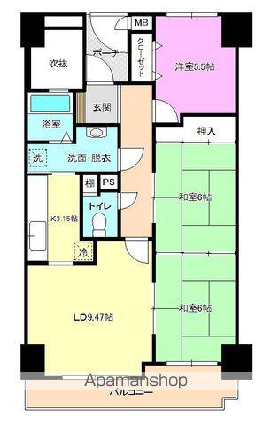 サーパス桜馬場(3LDK/3階)の間取り写真