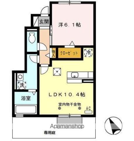 デルニエⅡ(1LDK/1階)の間取り写真