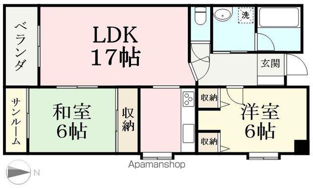 グランメゾン老松(2LDK/4階)の間取り写真