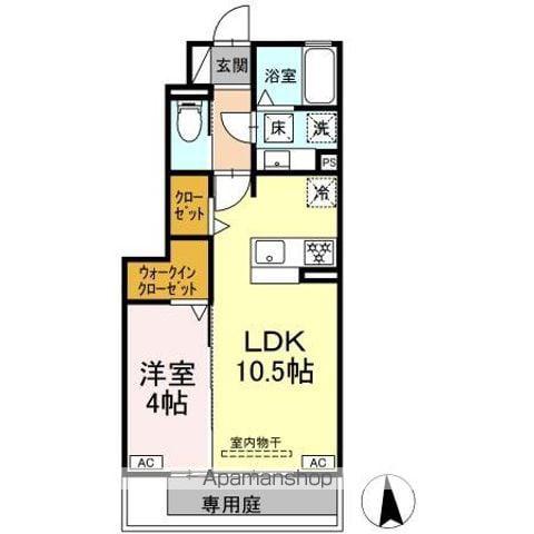 D-ROOM北島町(1LDK/1階)の間取り写真