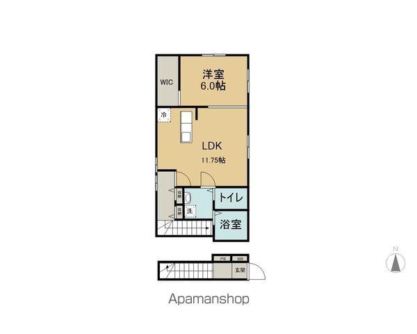 フォルテッツア城南(1LDK/2階)の間取り写真