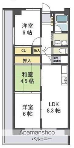 フローラ長田(3LDK/7階)の間取り写真