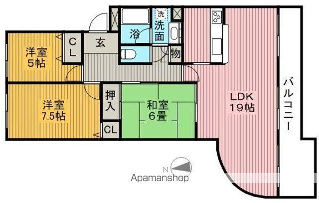 ヴェリテ上野東(3LDK/1階)の間取り写真