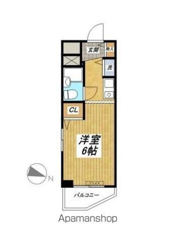 パステル氷川台(1K/2階)の間取り写真