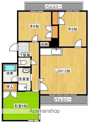 すなおマンション(3LDK/3階)の間取り写真
