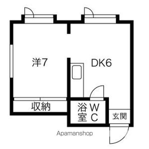 ガルフ27(1DK/2階)の間取り写真