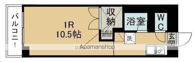 ハッピィ館(ワンルーム/3階)の間取り写真