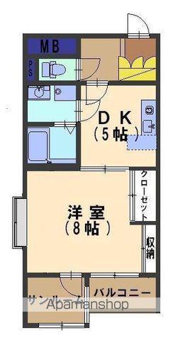 メゾン伊藤(1DK/2階)の間取り写真