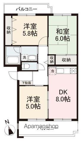 ロゼオガーデン(3DK/2階)の間取り写真