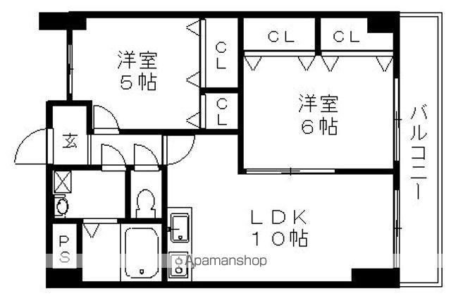 リファインド・パレス(2LDK/4階)の間取り写真