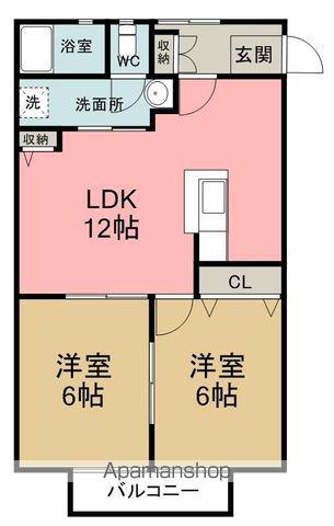 ベルメゾン鈴木(2LDK/1階)の間取り写真
