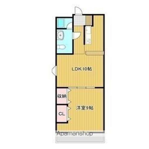 01ビル(1LDK/6階)の間取り写真