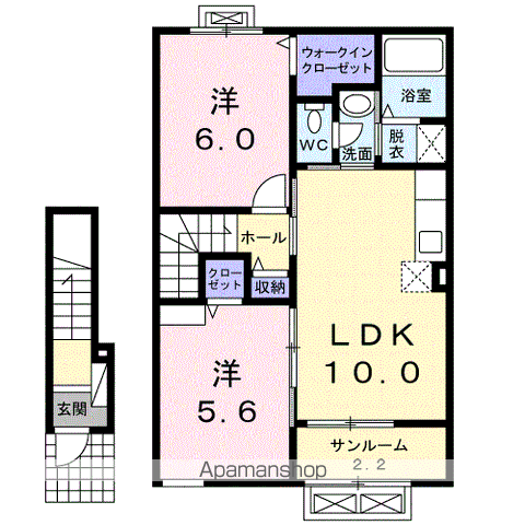 マスカット ベリー B(2LDK/2階)の間取り写真