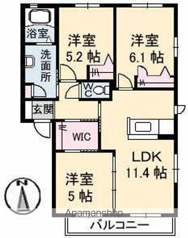 ロイヤルフェルティ F・G(3LDK/1階)の間取り写真