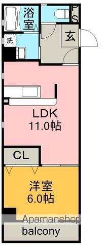 ウィスタリア荒子(1LDK/3階)の間取り写真