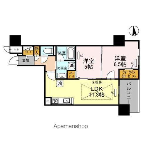 IBC RESIDENCE ウエスト(2LDK/11階)の間取り写真