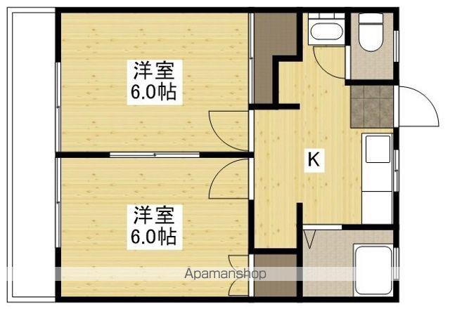 ラピタ道上(2K/2階)の間取り写真