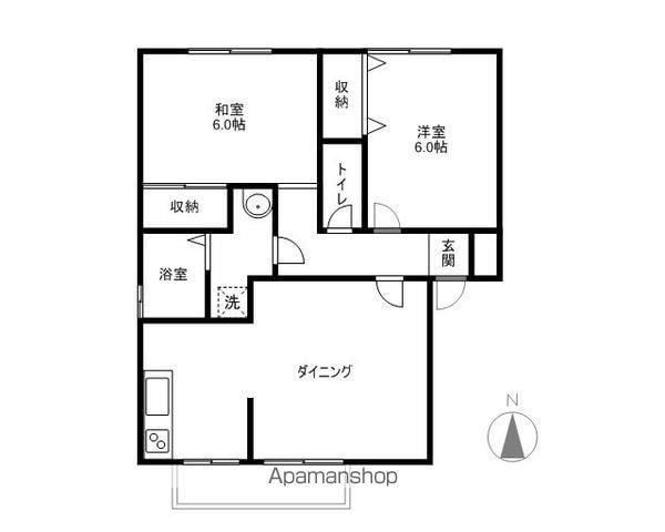 ブライトヒル稲田(2LDK/1階)の間取り写真