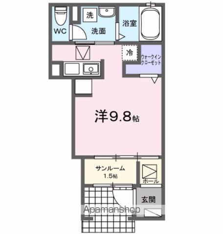 レガシィ フォレスト(ワンルーム/1階)の間取り写真