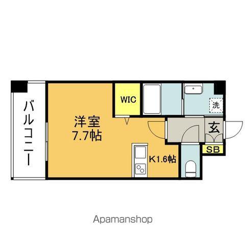 エンクレスト博多駅東2(1K/2階)の間取り写真