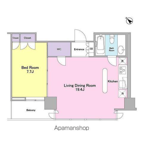 フォレストタウン参宮橋(1LDK/10階)の間取り写真