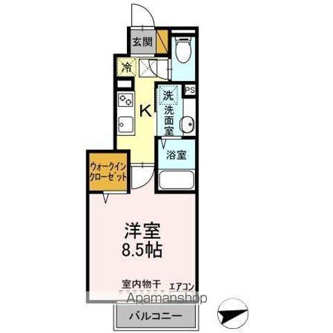 グランテージ(1K/1階)の間取り写真