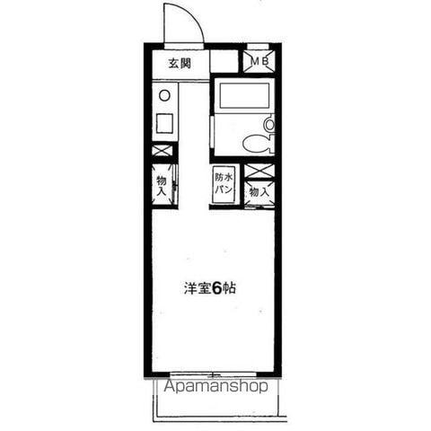 ヴィラージュ小金井(ワンルーム/2階)の間取り写真