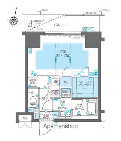 ZOOM神宮前(1K/2階)の間取り写真
