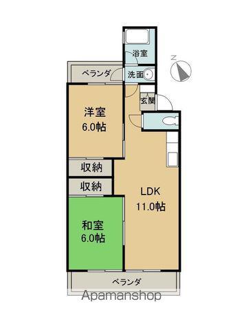 翠光マンション(2LDK/2階)の間取り写真
