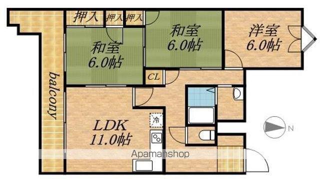 メゾン伏見(3LDK/3階)の間取り写真