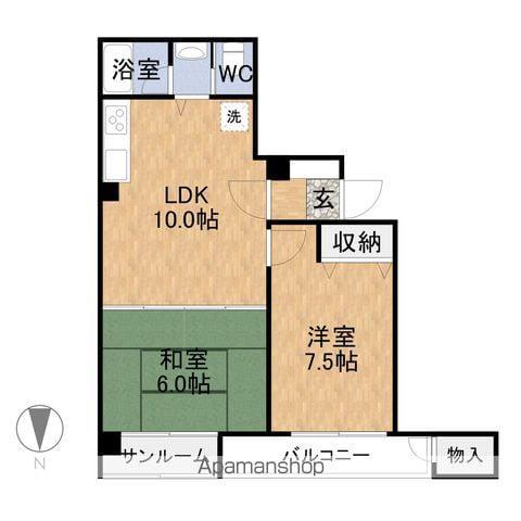 松村ビル(2LDK/3階)の間取り写真