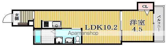 Fメゾン住吉(1LDK/3階)の間取り写真