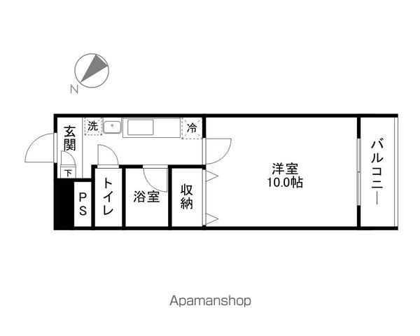 マイリーアン(1K/3階)の間取り写真