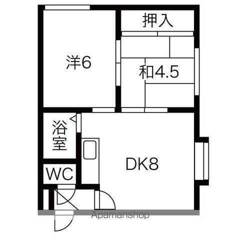 サンハイツ(2DK/2階)の間取り写真