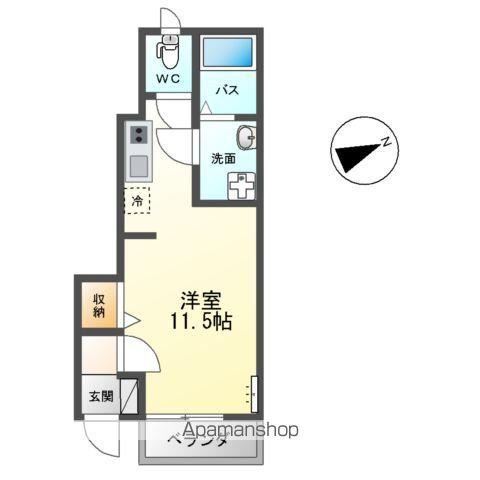 サンステイトゆめみ野(1K/1階)の間取り写真