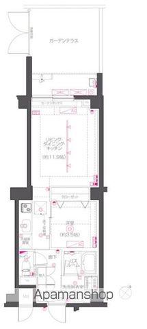 ZOOM下丸子(1LDK/1階)の間取り写真