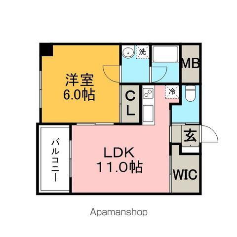 スカル梅満(1LDK/7階)の間取り写真