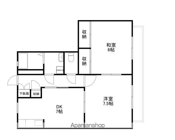 シャルマンコーポくら弐番館B(2DK/2階)の間取り写真