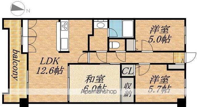 THE RESIDENCE PARK ODORIKOEN 旧ヒ(3LDK/3階)の間取り写真