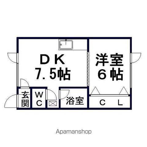 プリオール清見(1DK/2階)の間取り写真