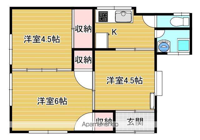 石巻線 渡波駅 徒歩8分 1階建 築48年(3K)の間取り写真